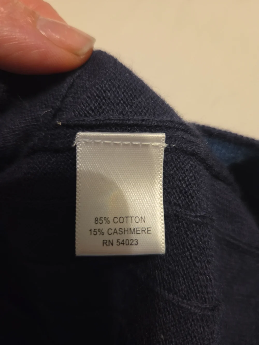 Banana Republic Cotton Cashmere Navy Ribbed Quarter-Zip Sweater